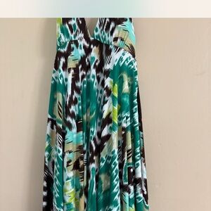 Twenty Teal and Black A-Line Dress